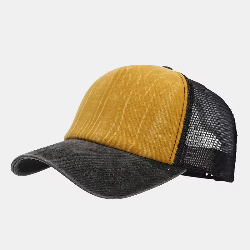 Vintage nokamüts pehme esiosaga, pruun-must trucker müts – BeeCap
