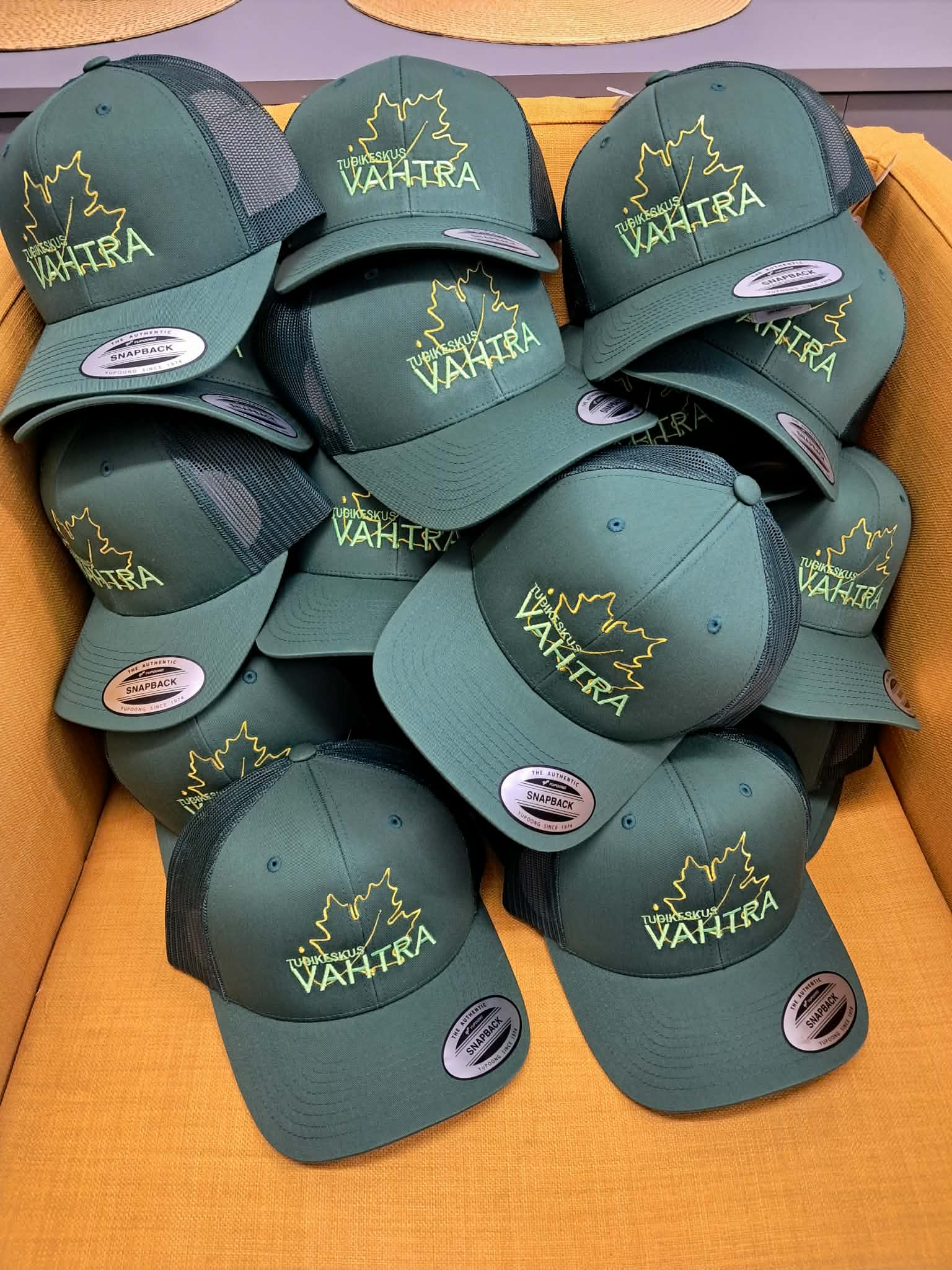 Green embroidered cap