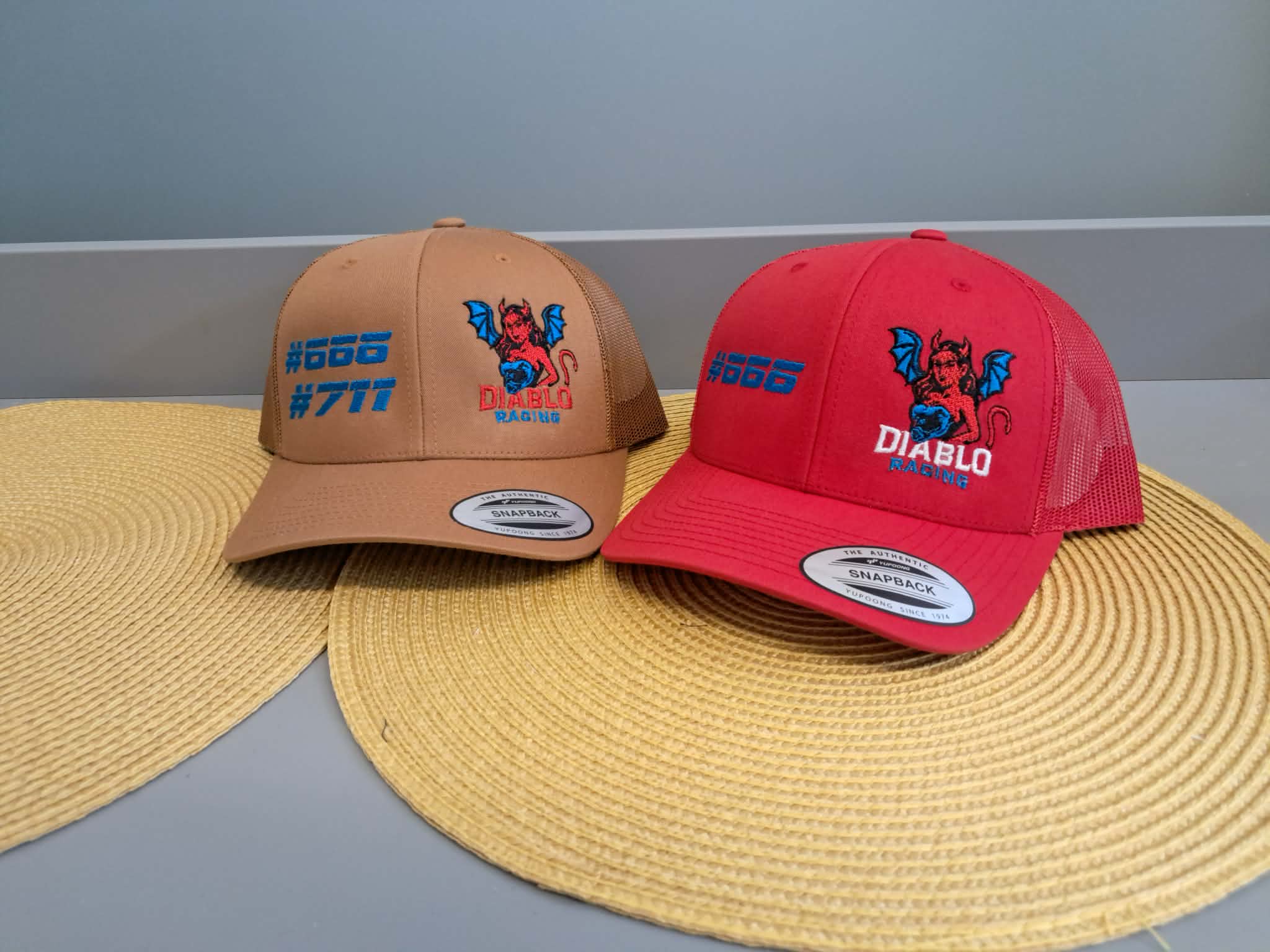 Embroidered motocross club logo