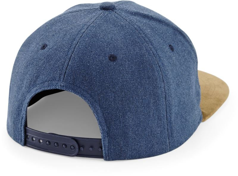 vintage denim blue snapback müts Beechfield B668 