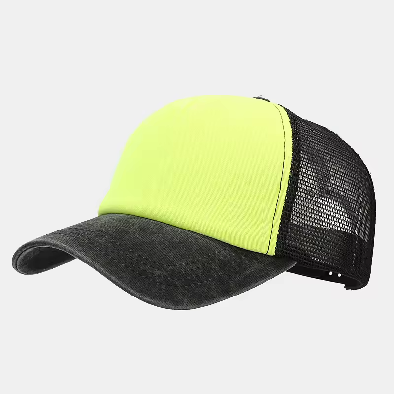 Retro nokamüts pehme esiosaga, kollane-must trucker müts – BeeCap